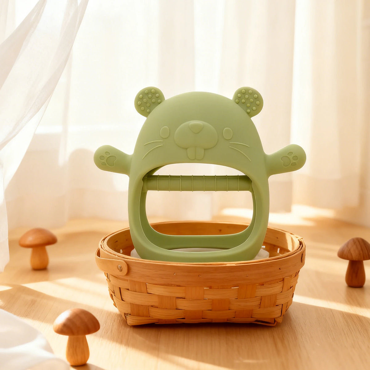 Silicone Baby Teething Mitten with Anti-Drop Wristband