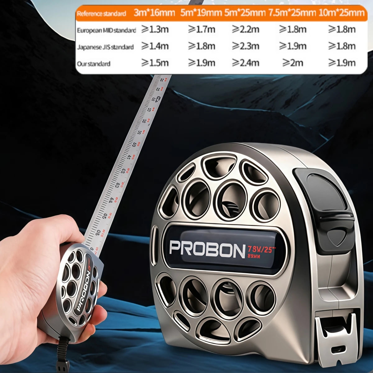 PROBON High-Precision Retractable Tape Measure