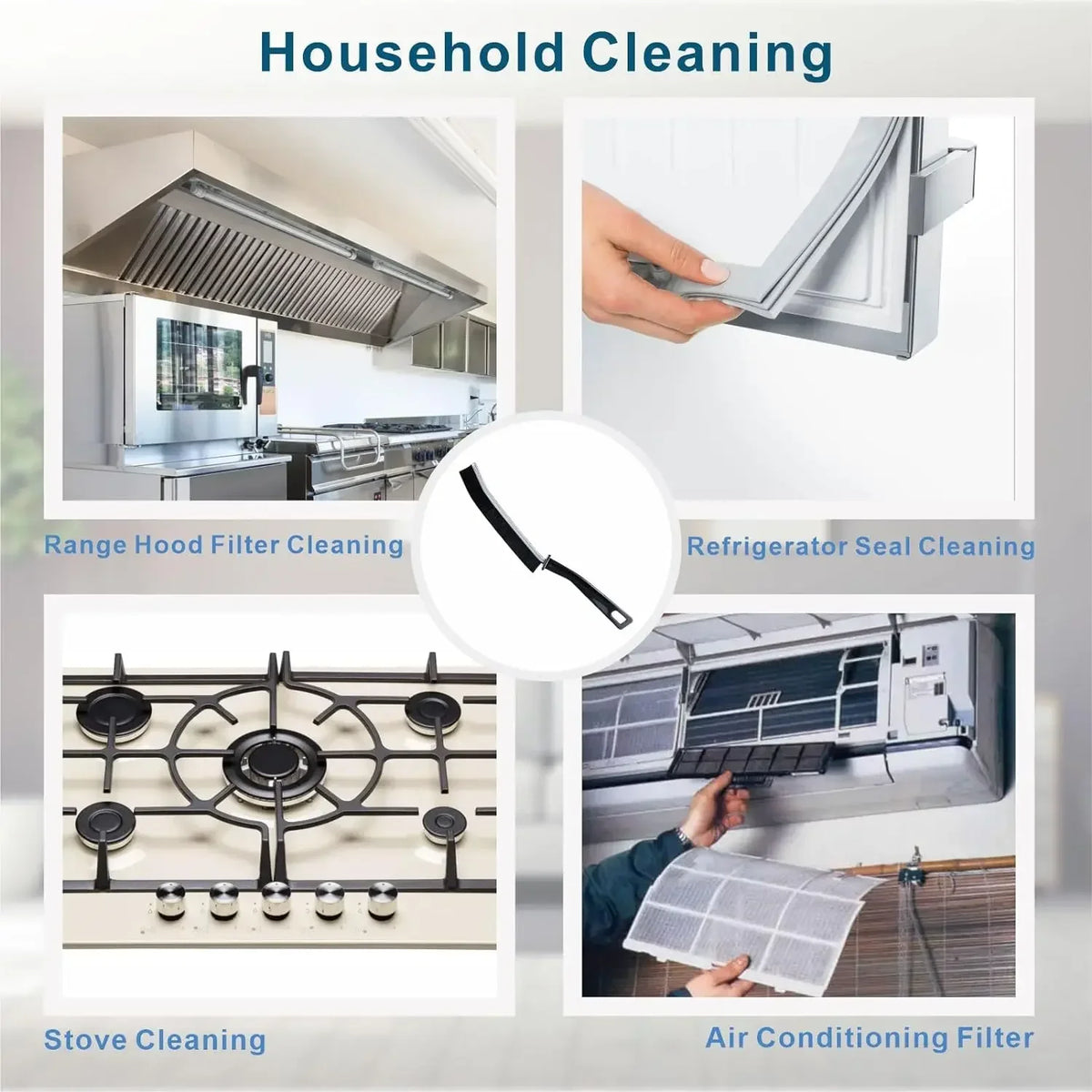 Hard-Bristled Crevice Cleaning Brush for Tight Spaces and Grout