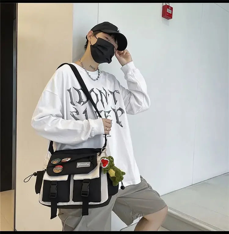 Harajuku Nylon Crossbody Bag with Adjustable Strap