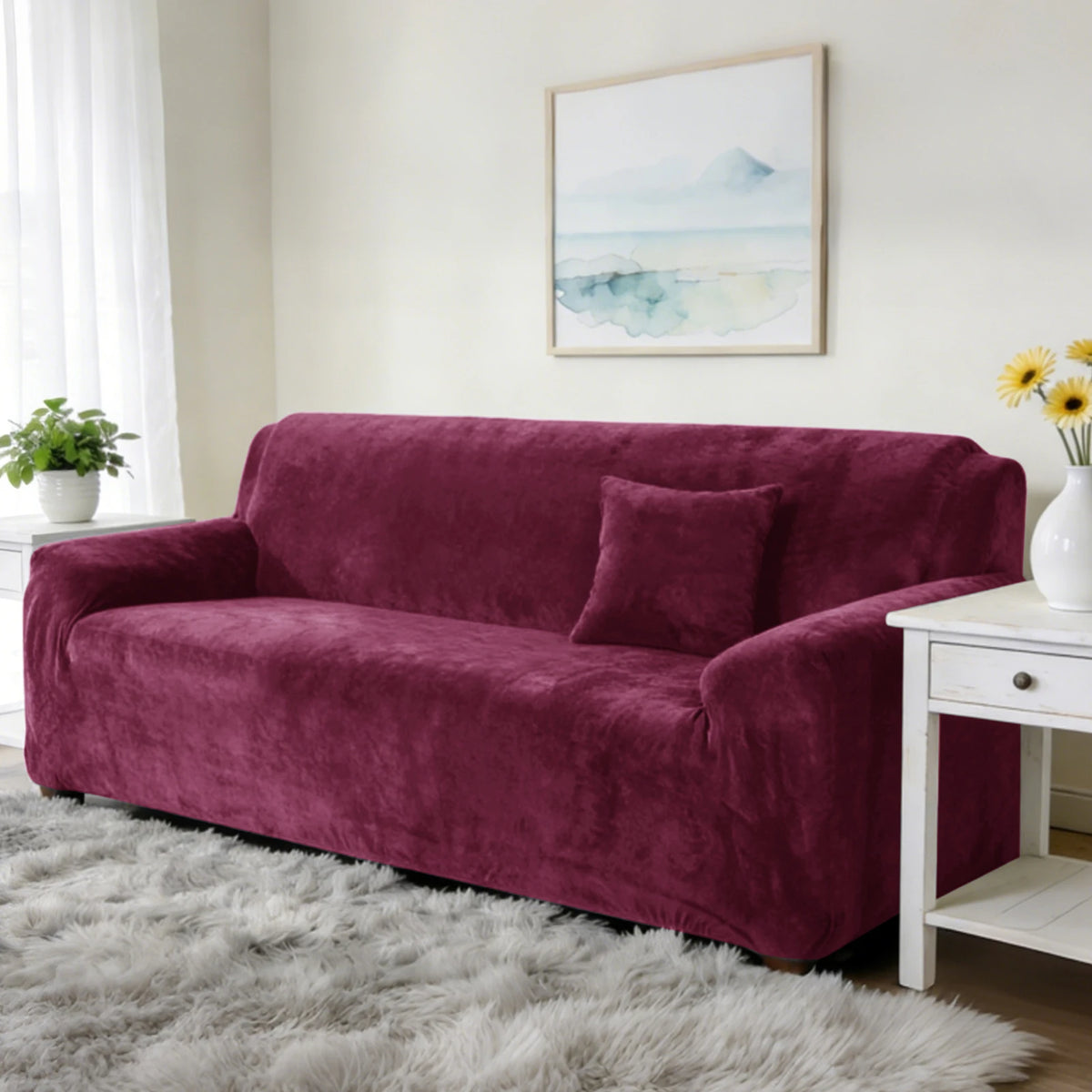 Stretch Velvet Non-Slip Sofa Cover for L-Shaped Couches