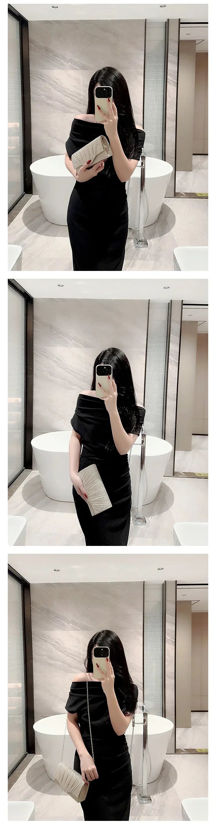 Glitter Envelope Clutch with Chain Strap