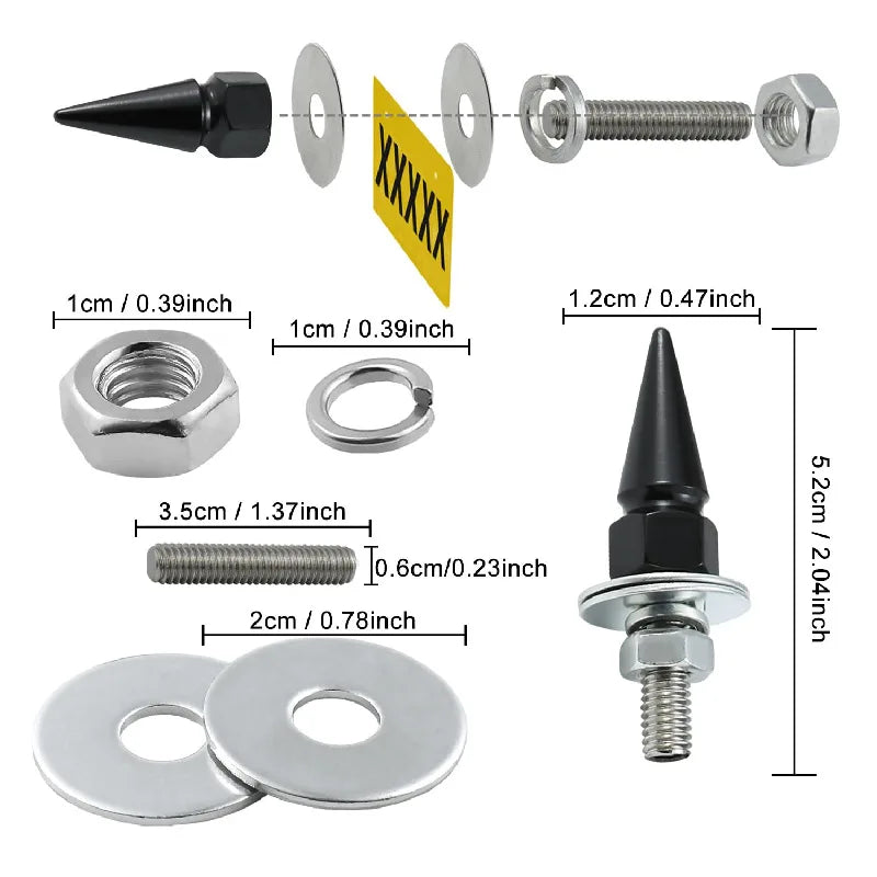 M6 License Plate Screw & Nut Set with 6-Point Thread Repair Tool