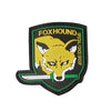 Black embroidered patch featuring a yellow fox head and the text FOXHOUND and SPECIAL FORCE GROUP