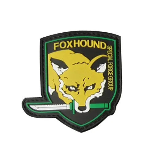 Black embroidered patch featuring a yellow fox head and the text FOXHOUND and SPECIAL FORCE GROUP