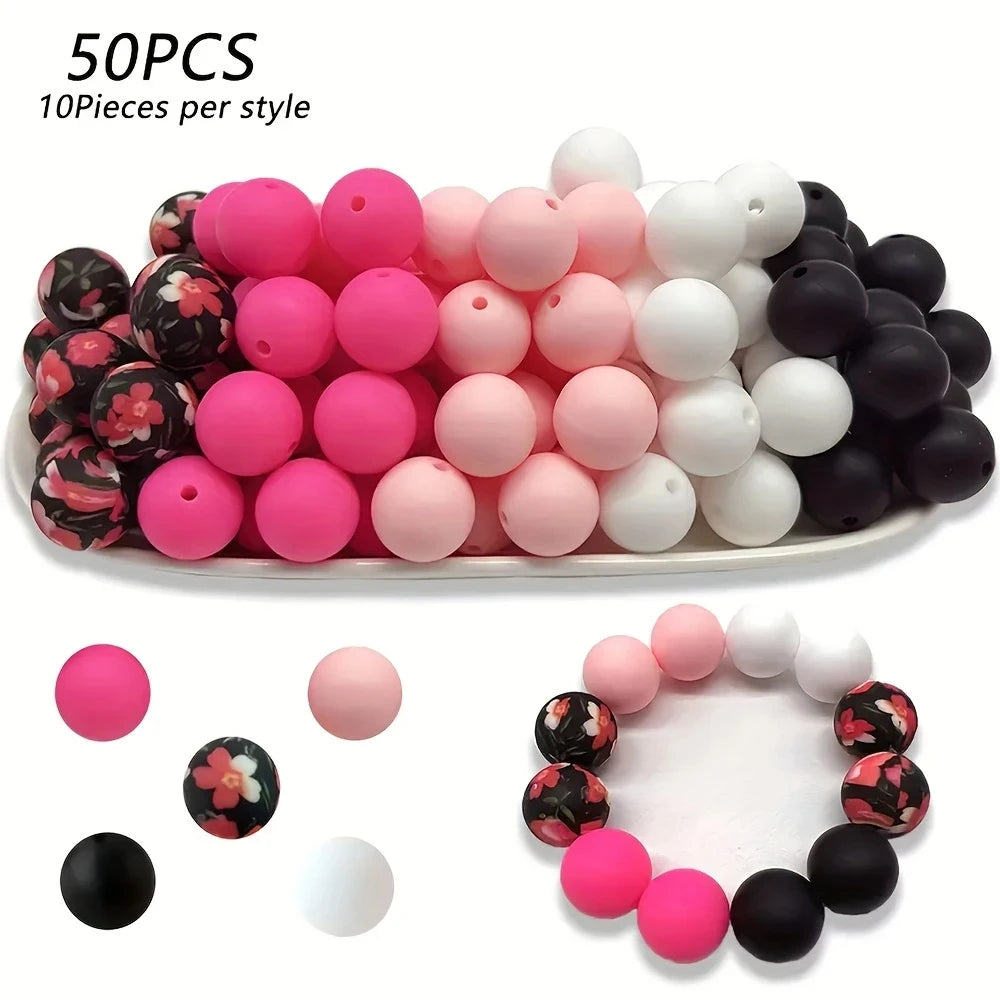 Soft Silicone Floral Beads for Jewelry Making