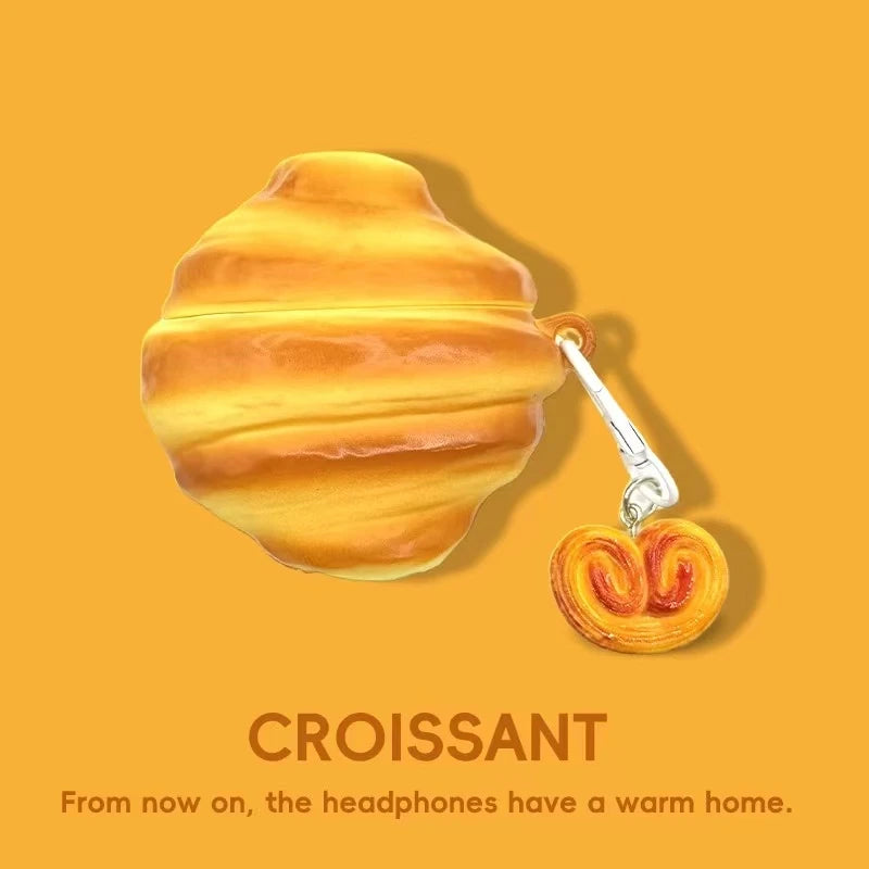 Croissant-Shaped Silicone Protective Case for Wireless Earbuds