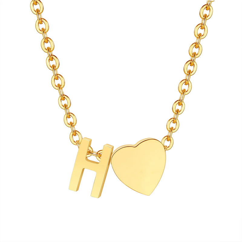 Dainty Heart Initial Necklace