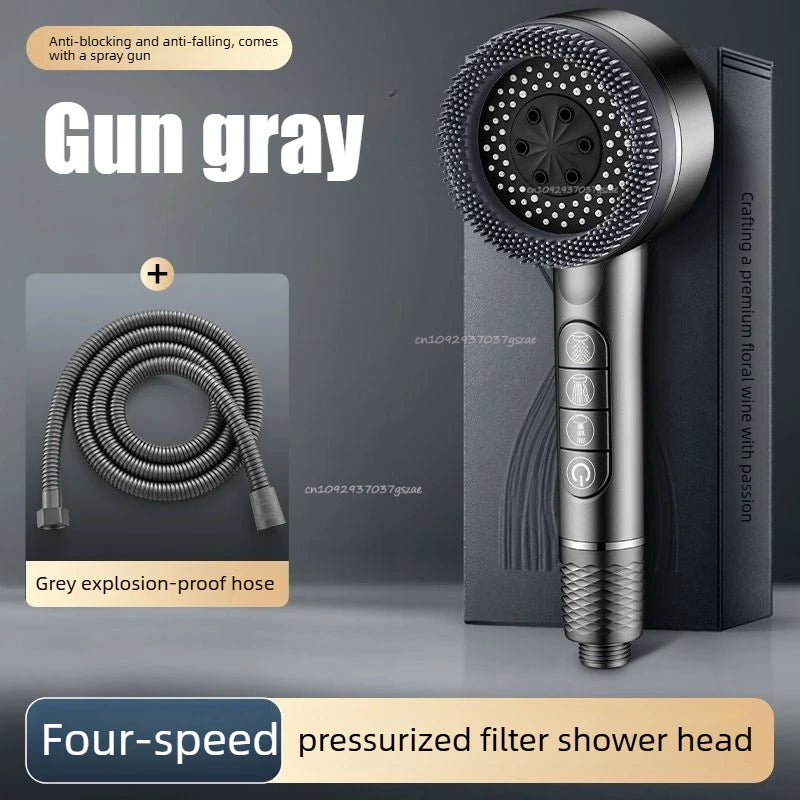 4-Mode High Pressure Handheld Shower Head