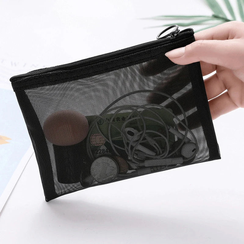 Breathable Mesh Makeup Bag Organizer - Multi-Purpose Travel Toiletry Pouch