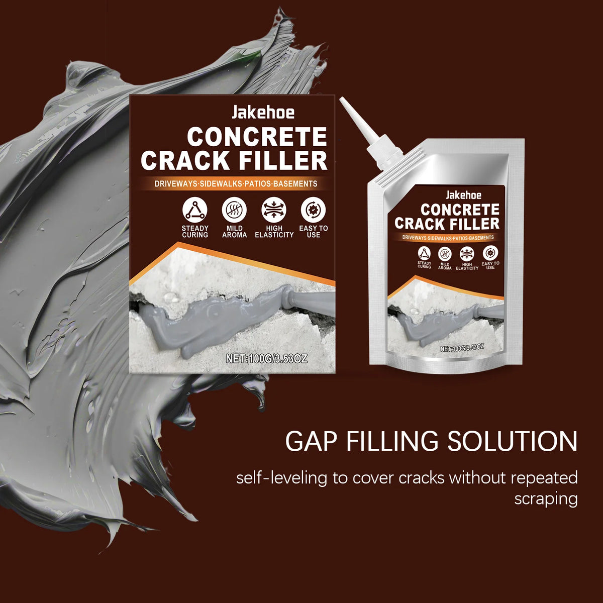 Self-Leveling Concrete Crack Filler & Waterproof Sealant