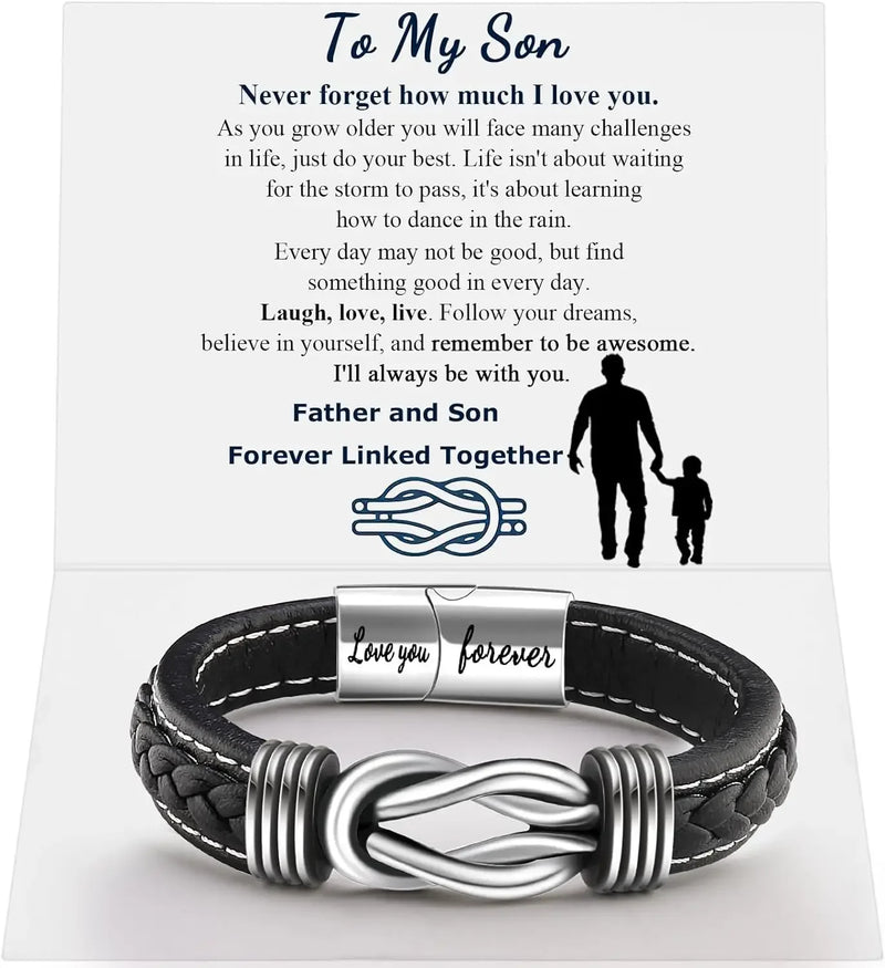 Infinity Knot Leather Bracelet for Men