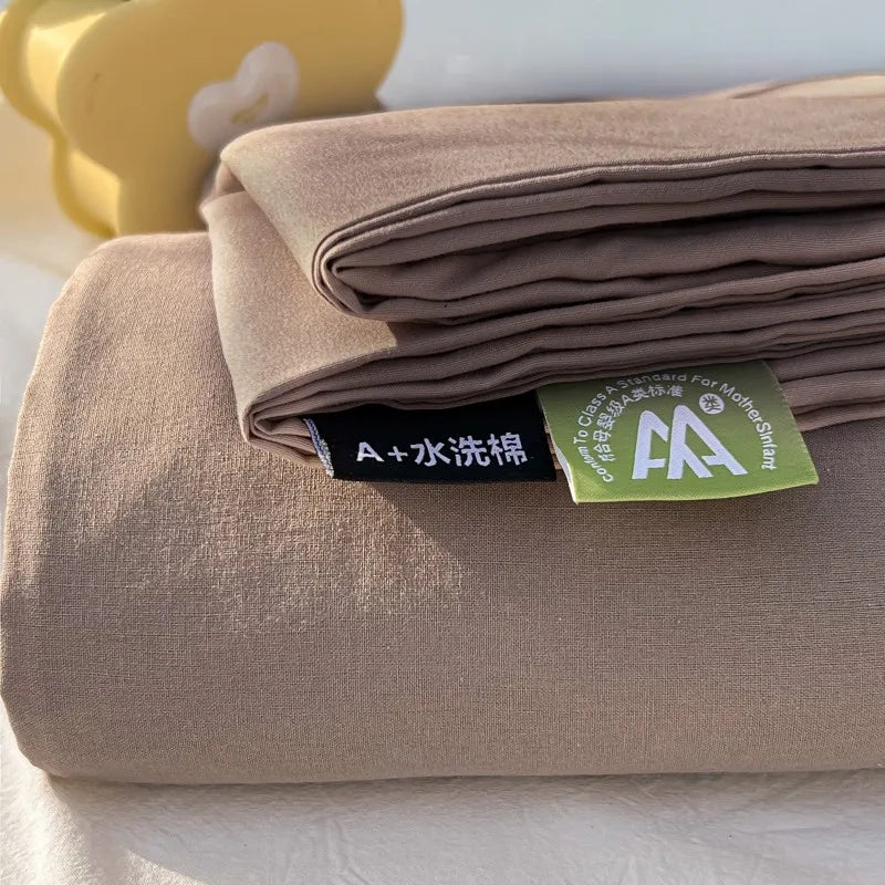 Organic Cotton Percale Bed Sheet Set with Pillowcases