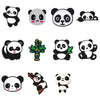 A set of black and white panda PVC charms and pins for decoration.