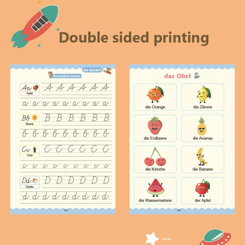 Cuaderno Reutilizable para Aprender Alemán para Niños