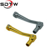 CNC aluminum folding gear shift lever for motorcycles and dirt bikes in silver and gold colors