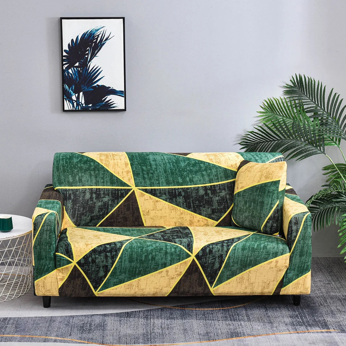 Floral Print Stretch Sofa Cover with Elastic Edge