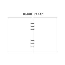 A blank paper booklet showing the interior and exterior of a notebook with spiral binding.