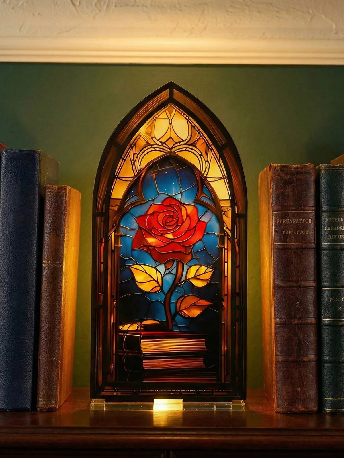 Acrylic Rose Gothic Arch Bookend for Bookshelf Decor