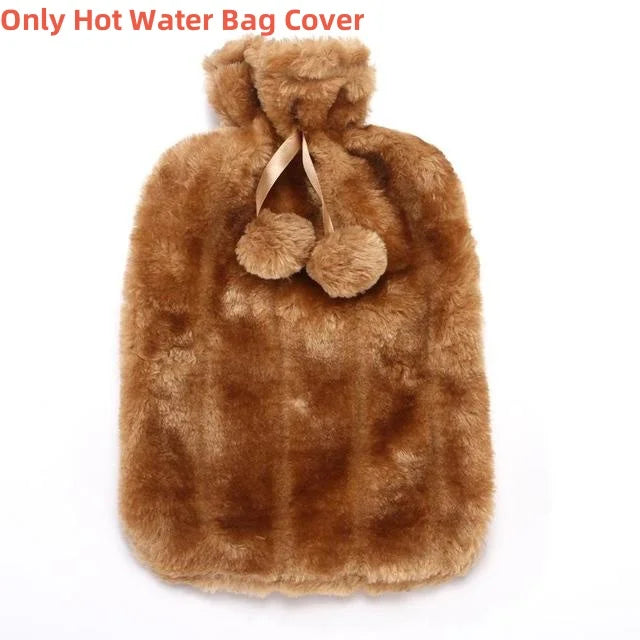 Plush Hot Water Bottle Cover with Soft Fleece Lining