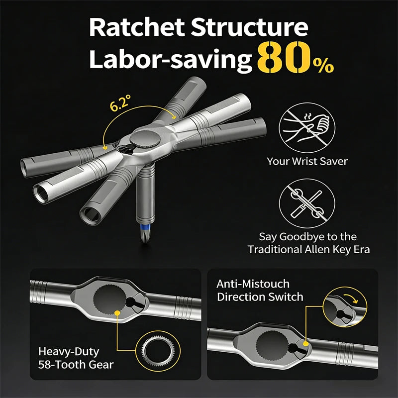 24-in-1 Ratchet Screwdriver Set with Magnetic Bits