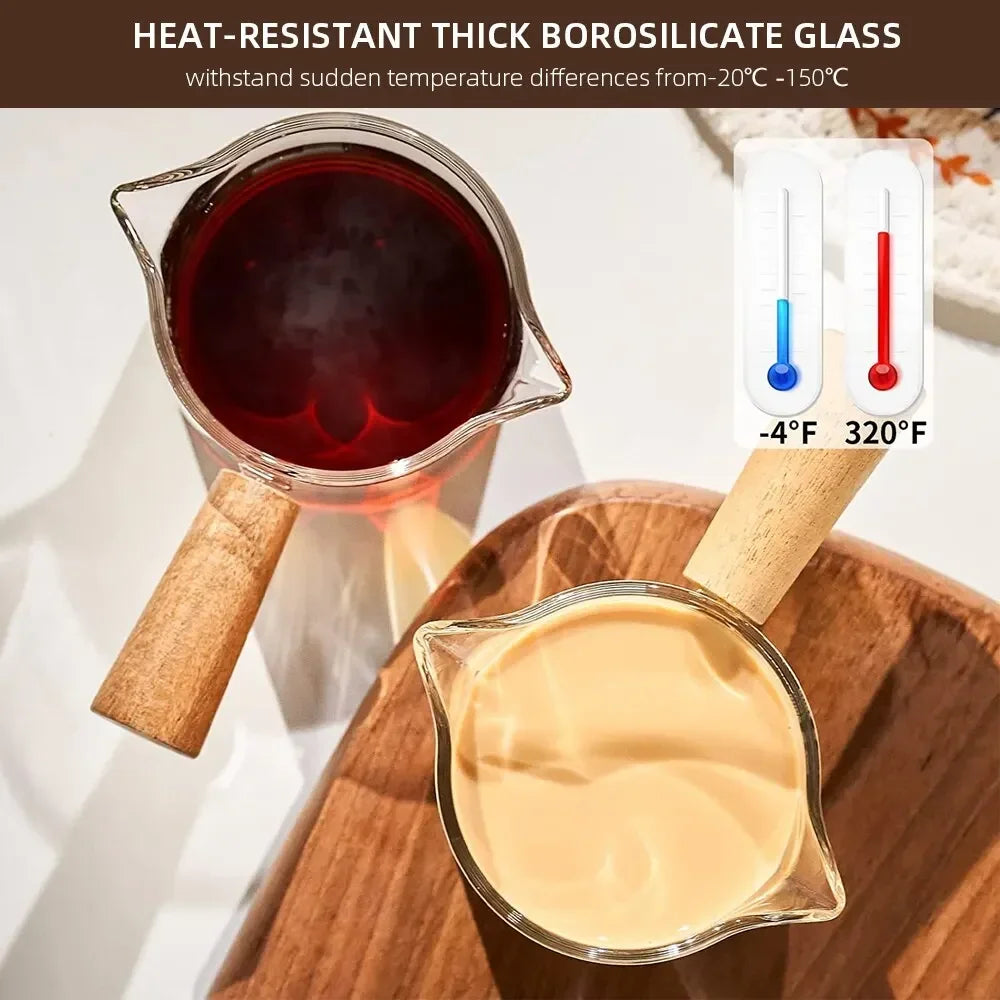 Verre Mesure Élégant avec Poignée en Bois