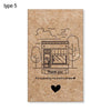 A brown kraft paper tag featuring a line drawing of a storefront and the text Thank you for supporting my small business.
