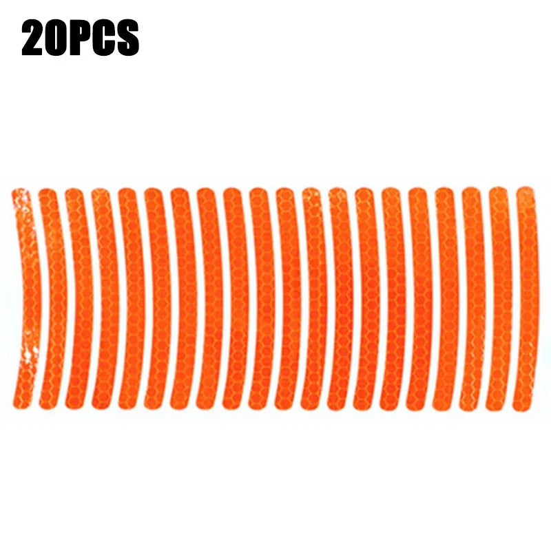 20 pieces of orange reflective wheel rim strips for car, motorcycle, and bike