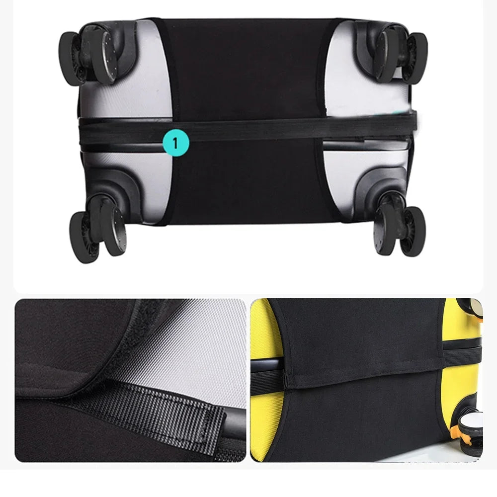 Elastic Luggage Cover with Gold Letter Design