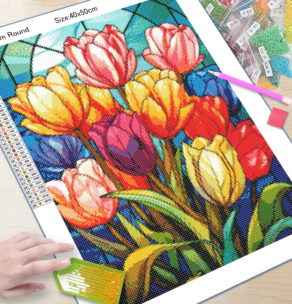 Diamond Painting Kit - Tulip Flower Art