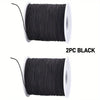 Two black spools of stretchy elastic cord for jewelry making