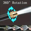 Demonstration of 360 degree rotation on a high-pressure car wash gun with an adjustable nozzle.