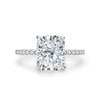 Radiant Cut Moissanite Engagement Ring with Hidden Halo