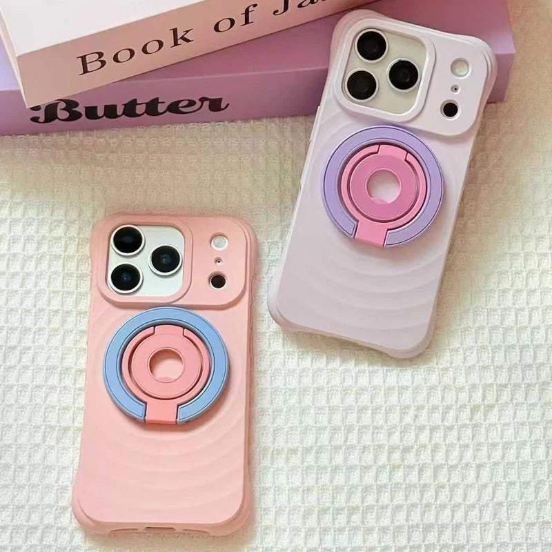 Double-Sided Magnetic Phone Ring Holder with Kickstand