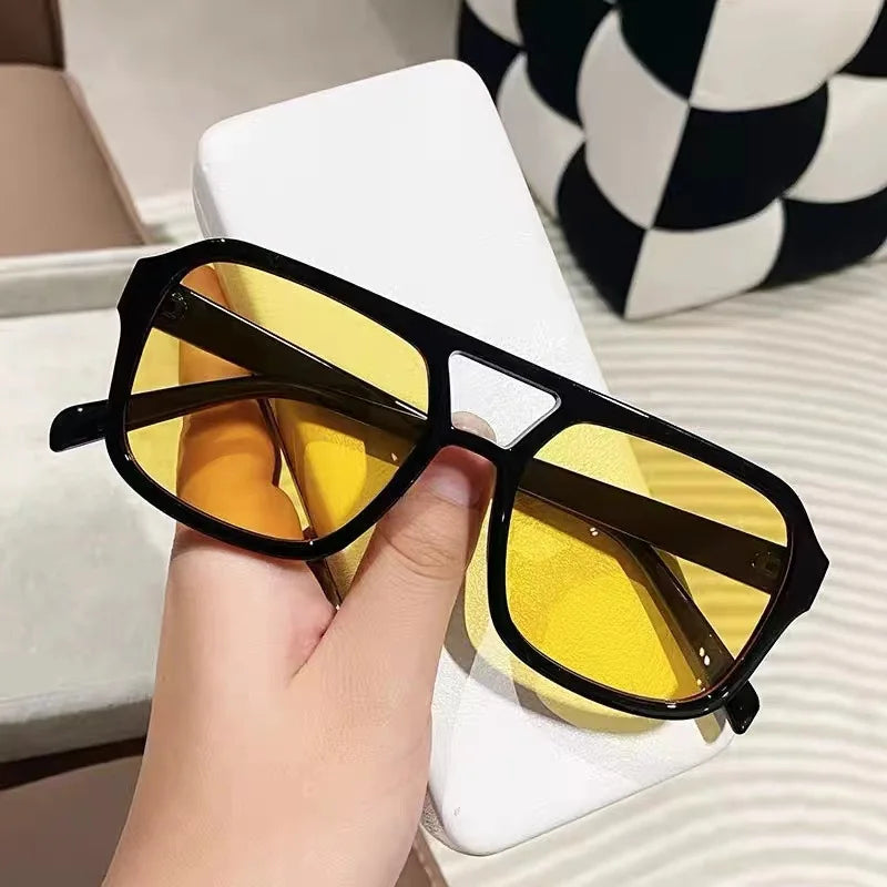 Double Beam Rectangle Sunglasses