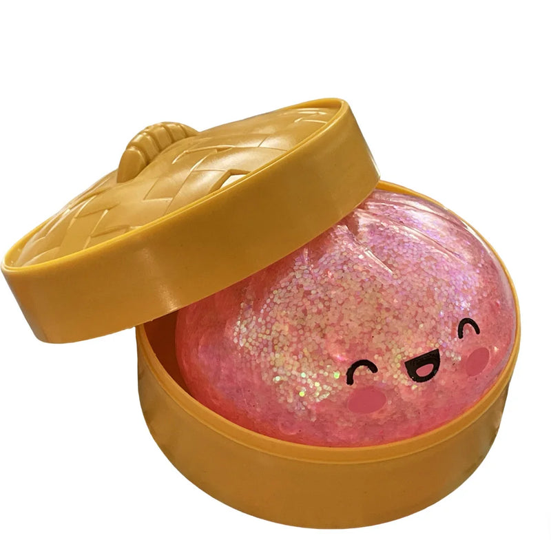 Glitter Dumpling Squishy Toy with Steamer Box