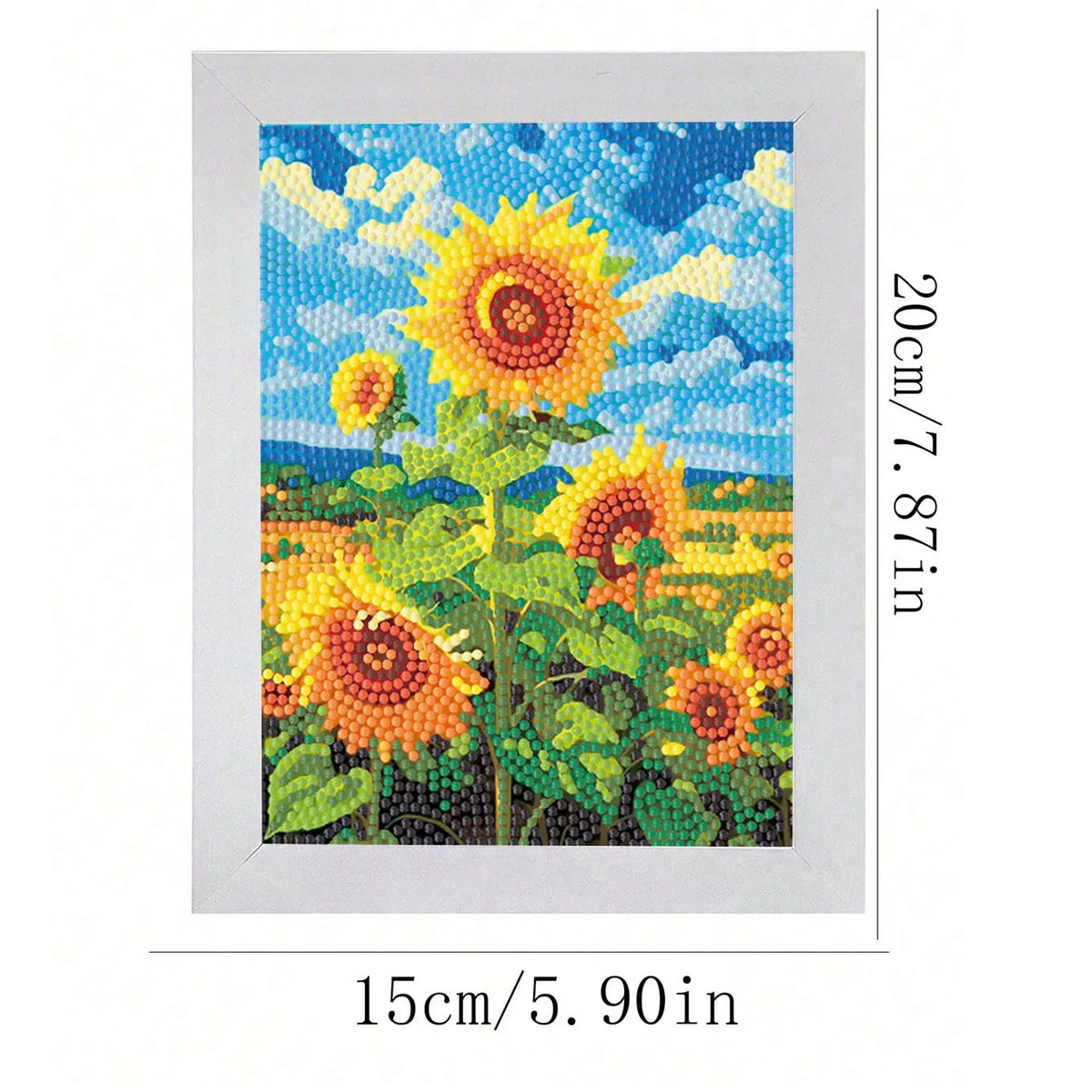 5D Diamond Painting Kit – Flower Landscape with Frame