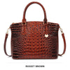 Vintage Croc-Embossed Structured Satchel Handbag