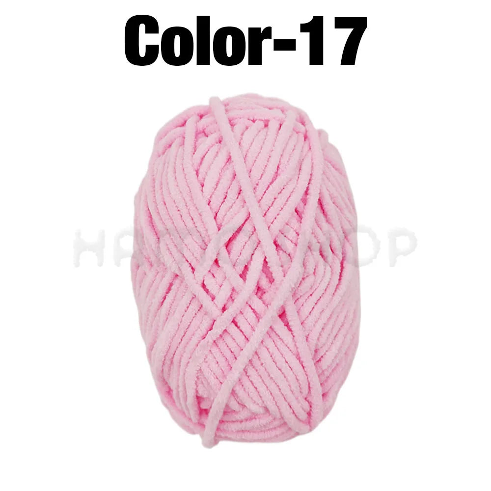 Soft Velvet Chenille Yarn for Knitting and Crochet – 2 Rolls