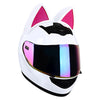 Cat Ear Full Face Motorcycle Helmet with Removable Ears