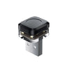 A compact LED car ambient light featuring a black housing and a silver base.