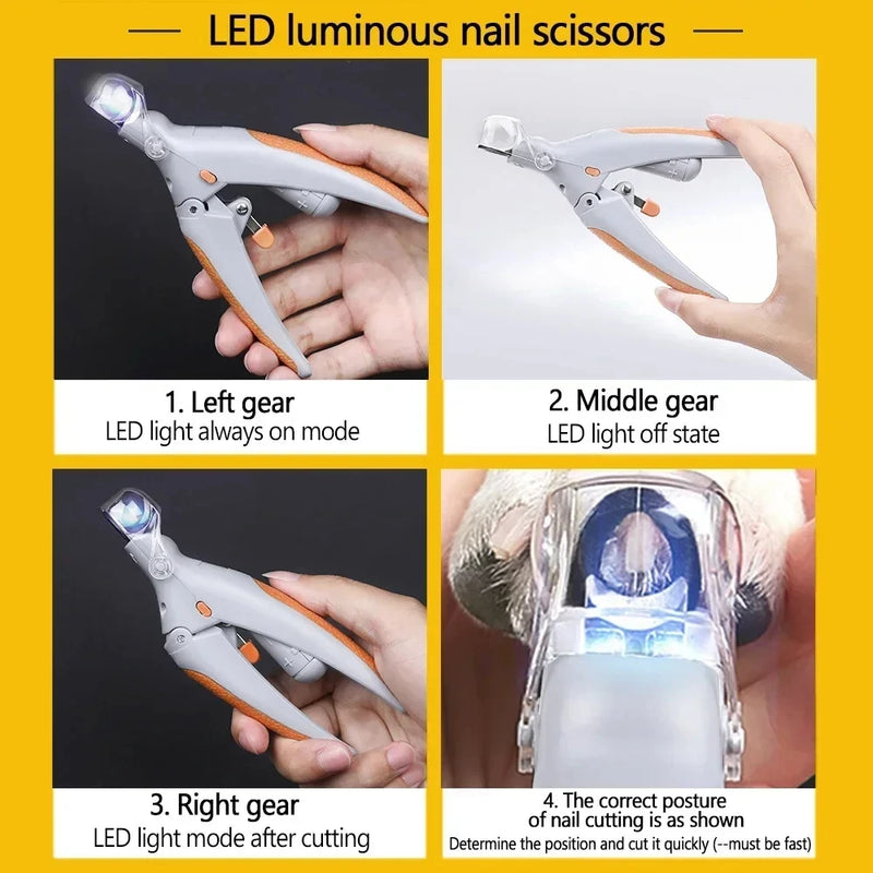 LED Pet Nail Clippers with Safety Light