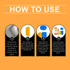 How to use guide showing four steps for repairing a damaged area with an inflatable repair kit