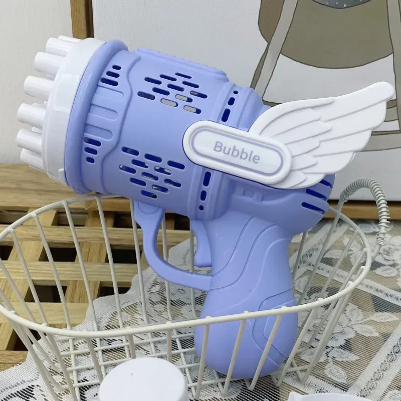 Rocket Bubble Gun with Lights - 32 Holes Automatic Blower for Kids