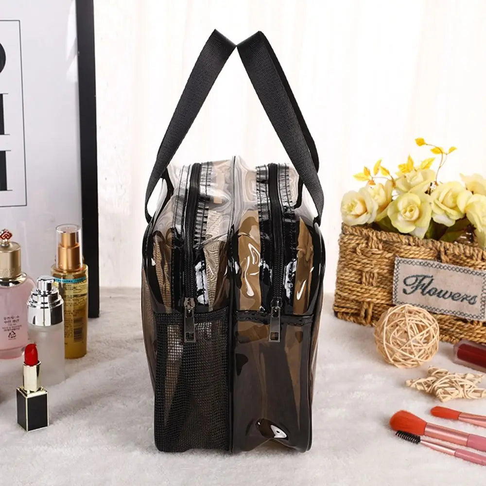Clear Double-Layer Waterproof Cosmetic Storage Bag