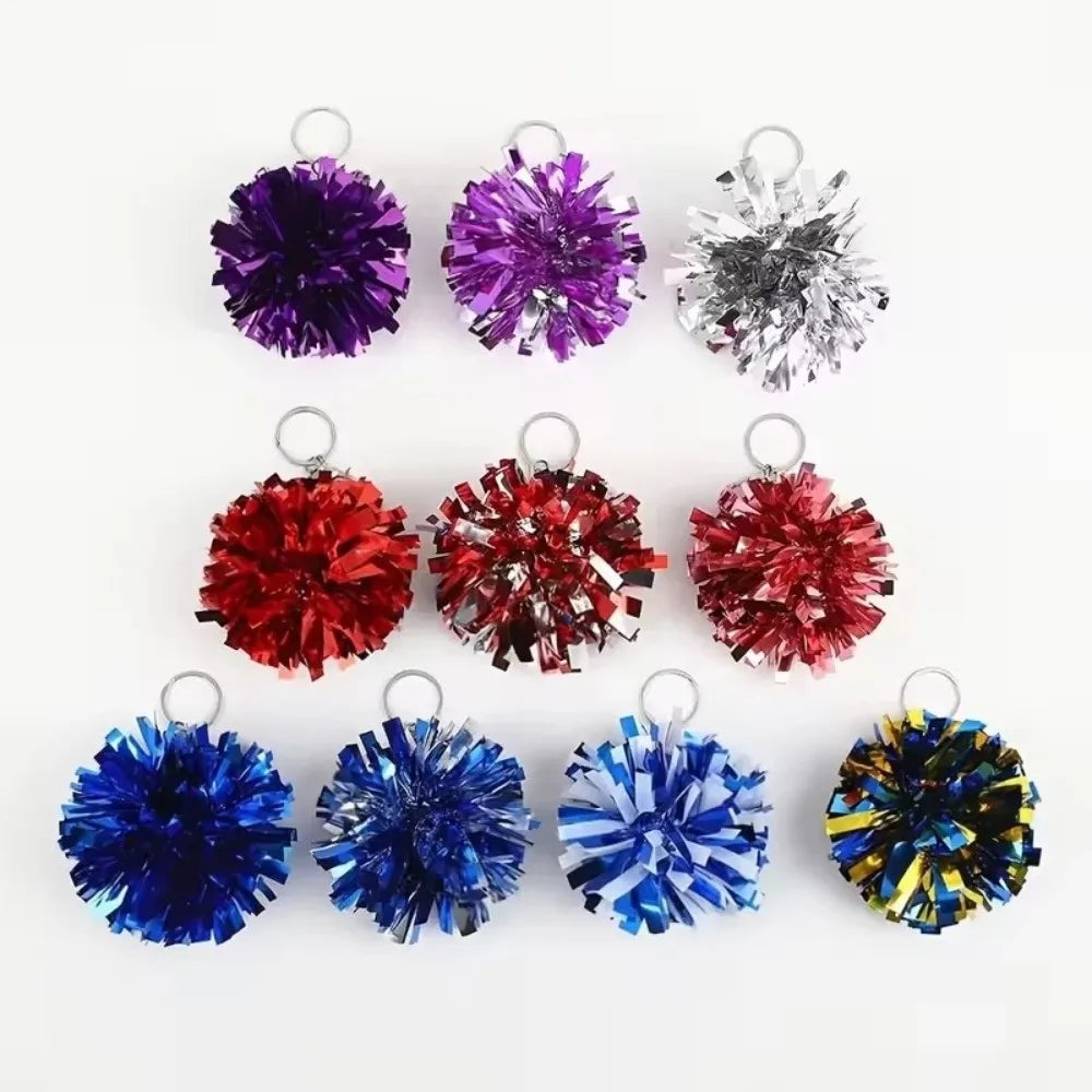 Colorful Cheerleading Pom Pom Keychain