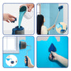 A set of eight self-priming paint rollers and tools used for wall painting, showing various application methods.