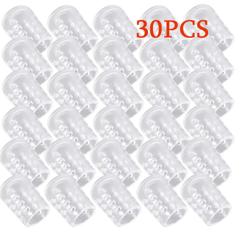 30 pieces of clear gel toe caps for blister prevention and comfort