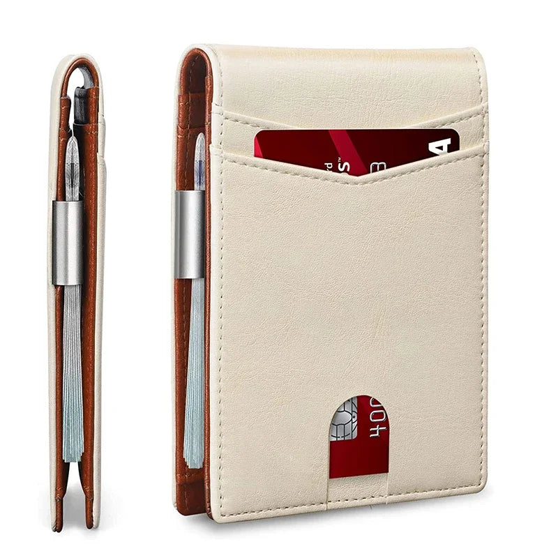Slim RFID-Blocking Carbon Fiber Leather Wallet