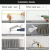 Installation guide showing steps for mounting a classic iron curtain rod with decorative ball finials onto wood or other wall